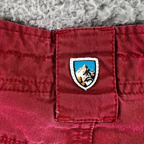 Kuhl Vintage Patina Dye Cargo Red Roll Up Pants Womens Size 8 (Fits 32x30) 16F - Picture 11 of 15